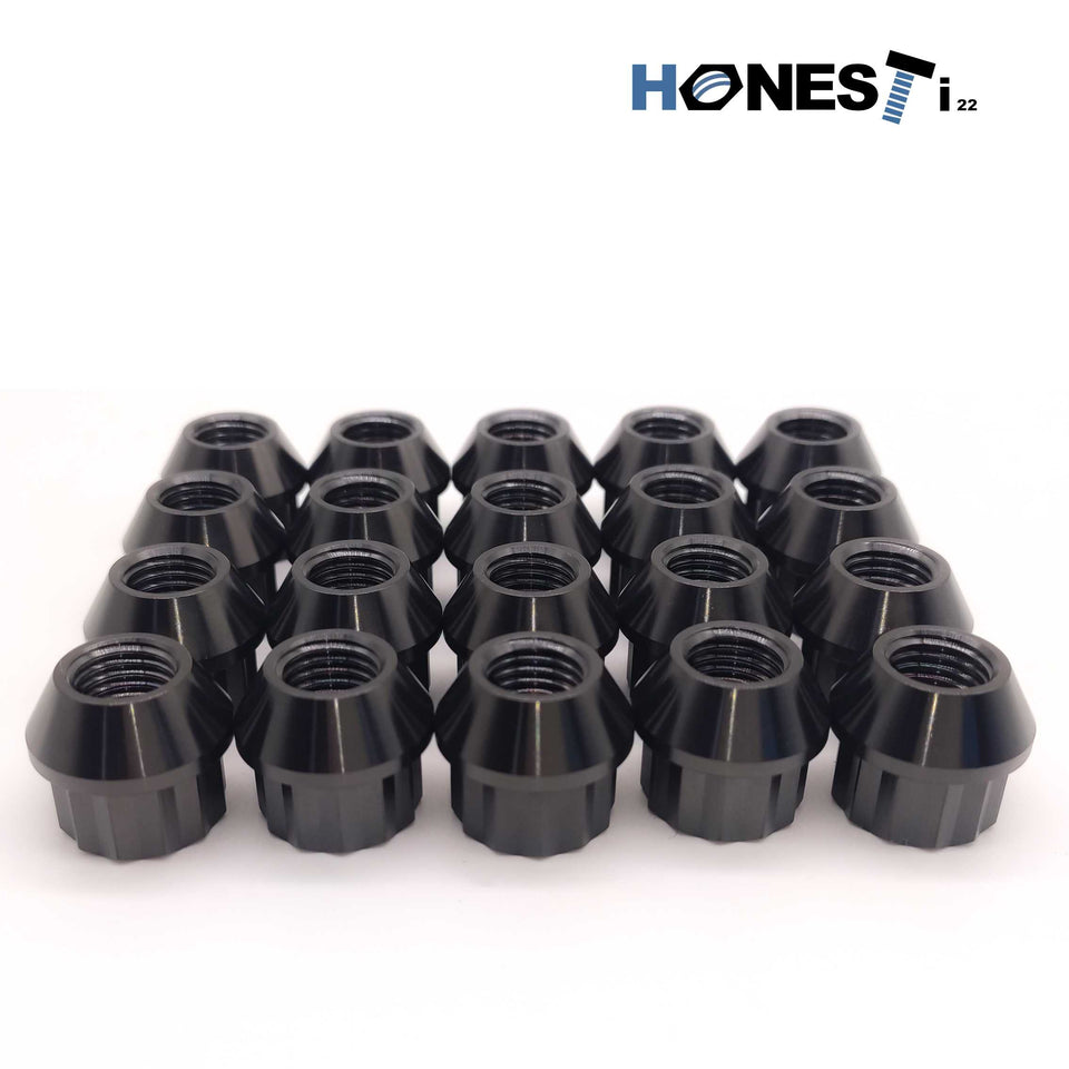 M12x1.5px20L 12 Point Cone Seat Open-End Lug Nuts 20pcs/Kit